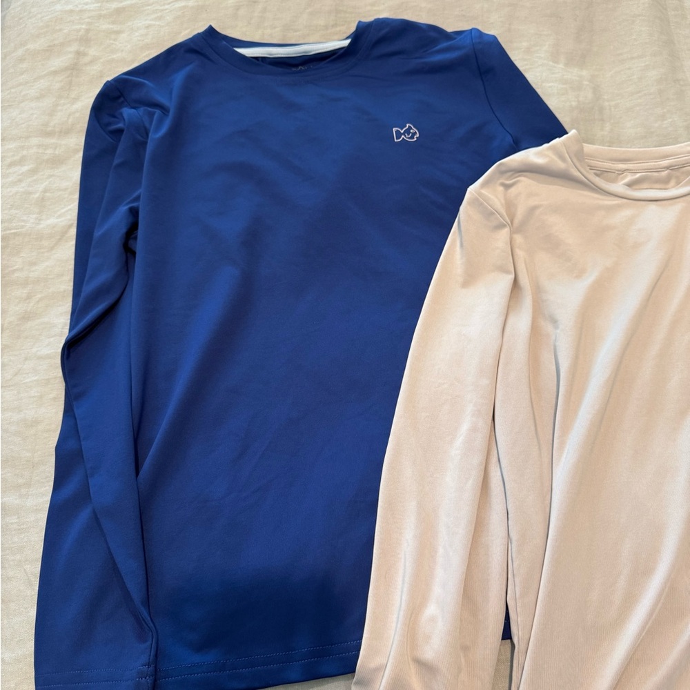 PRODOH Kids Long Sleeve Blue and Gray Performance Fishing Shirts